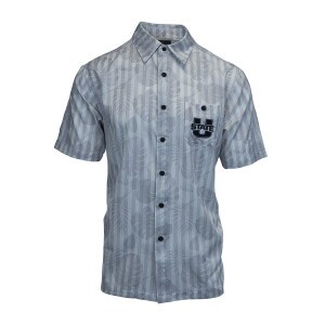u-state hawaiian stripe button up shirt